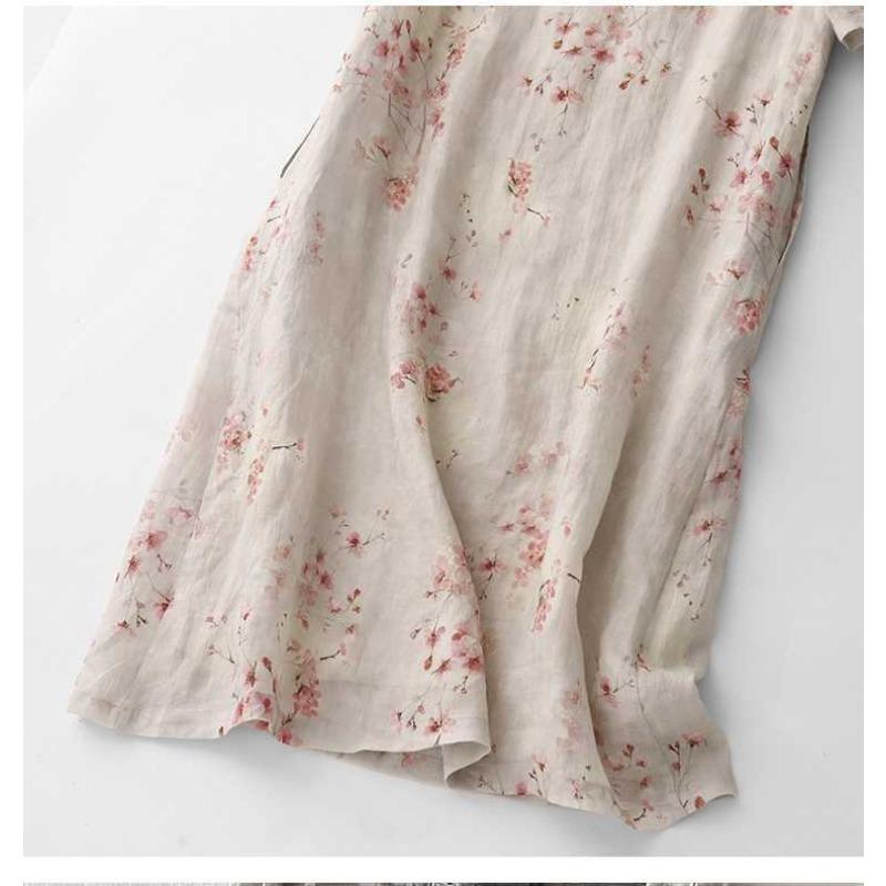 Women's Roll Tab Sleeve Cotton Dress