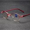 10 Pcs New Classic Frameless Reading Glasses Frameless Fashion Reading Glasses Anti-Blu-ray Reading Glasses HD Enhanced Coating