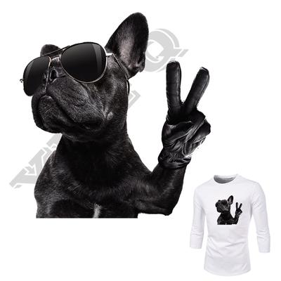 Bulldog remendos de ferro para roupas adesivos domésticos diy acessório apliques de nível a para jaqueta