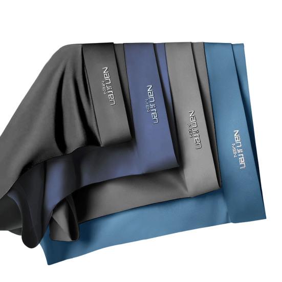 4Pcs U Convex Mid-rise Elastic Waistline Men Panties Smooth Ice Silk Seamless Shorts Briefs