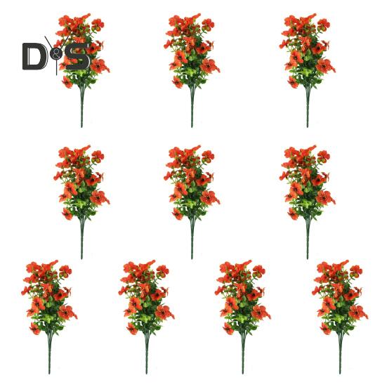 

10 шт. искусственных фиалок, устойчивых к ультрафиолетовому излучению, искусственные цветы фиалки, не выцветающие кустарники, искусственные цветы для дома, оконного ящика, украшения сада, крыльца 10pcs оранжевый