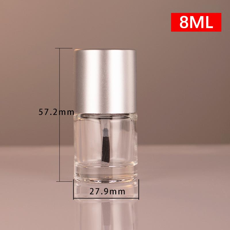 

Бутылочка для лака для ногтей 5/8/10/15 мл, расфасованная по объему, пустая бутылочка для геля для ногтей с кисточкой, стеклянная пустая бутылочка для смешивания, контейнер для подкрашивания 8ml серебряный
