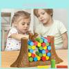 Jogo de Empilhar de Madeira Esquilo Infantil Com Pensamento Interativo Para Brincadeira Pai e Filho