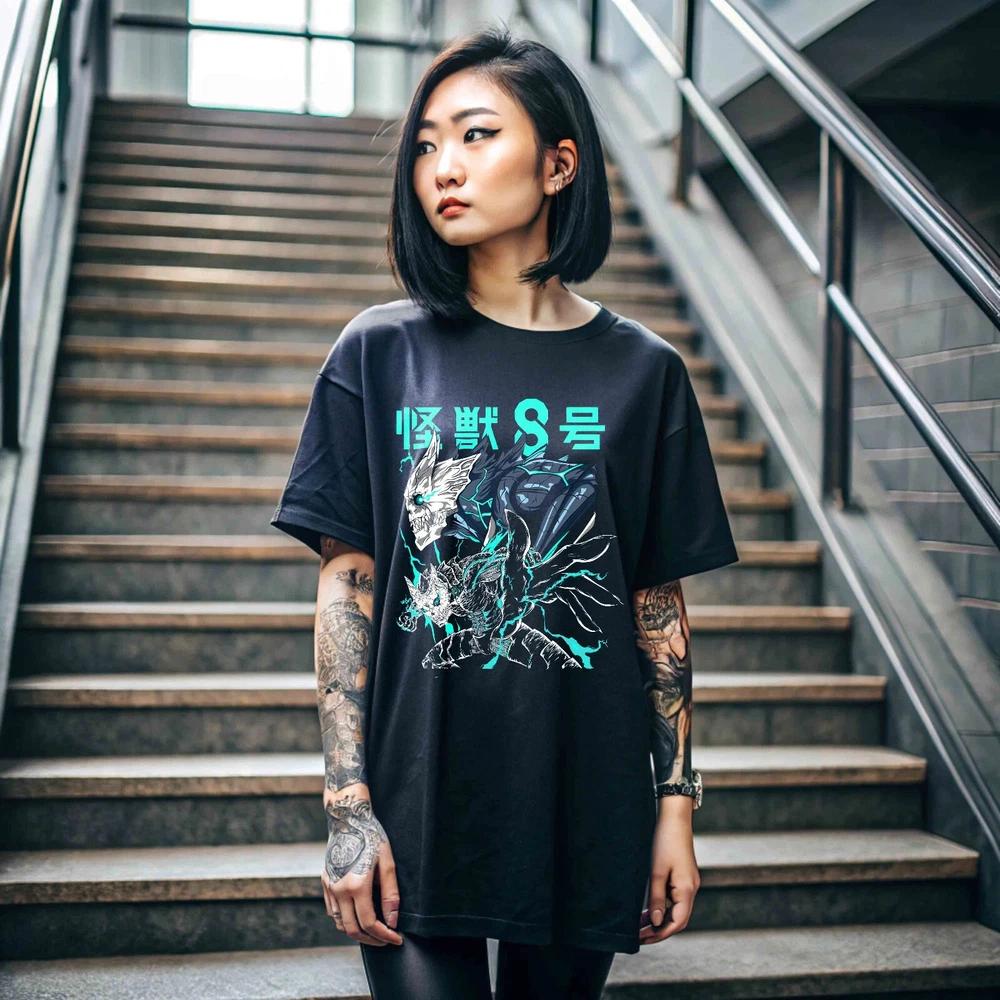 Anime Kaiju No 8 Mina Shiro Kaiju Black T Shirt S