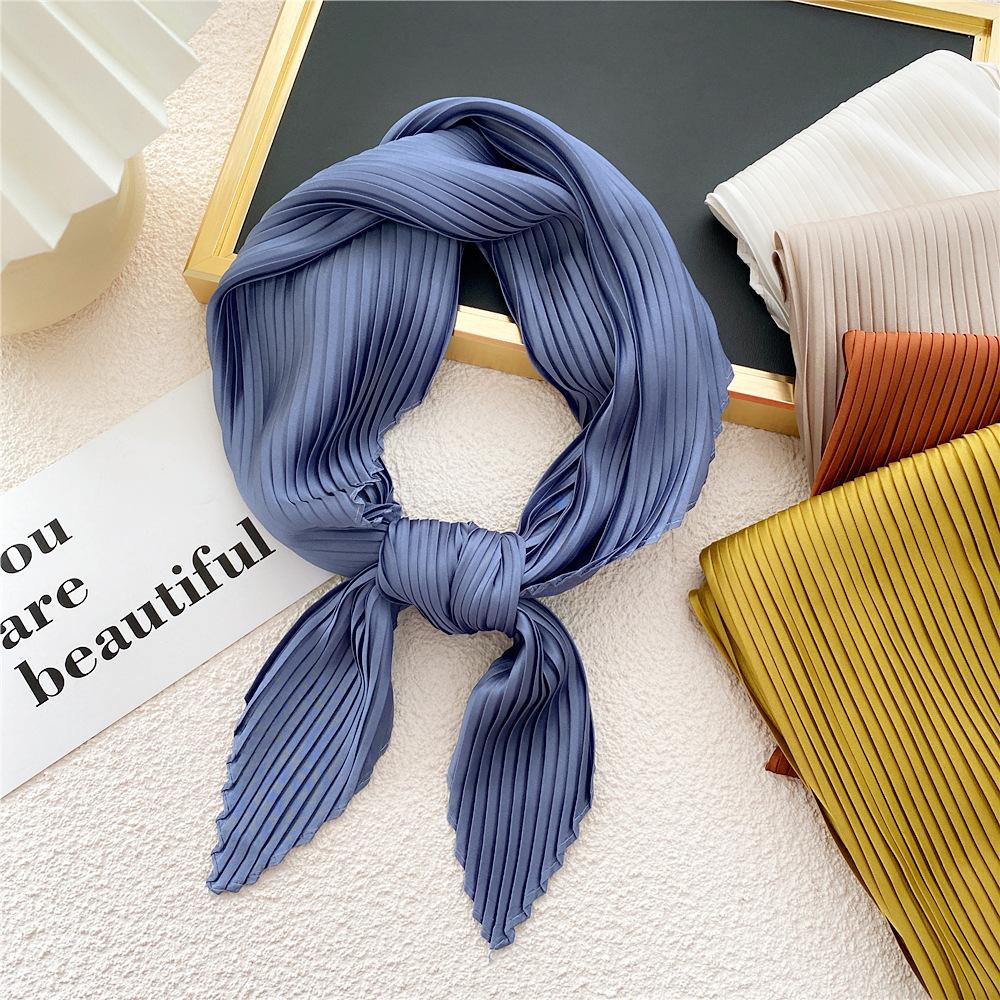 70 Folds Solid Color Small Square Scarf Female Plain Color Light And Thin Silk Scarf Professional Spring And Autumn Scarf Decorative Scarf