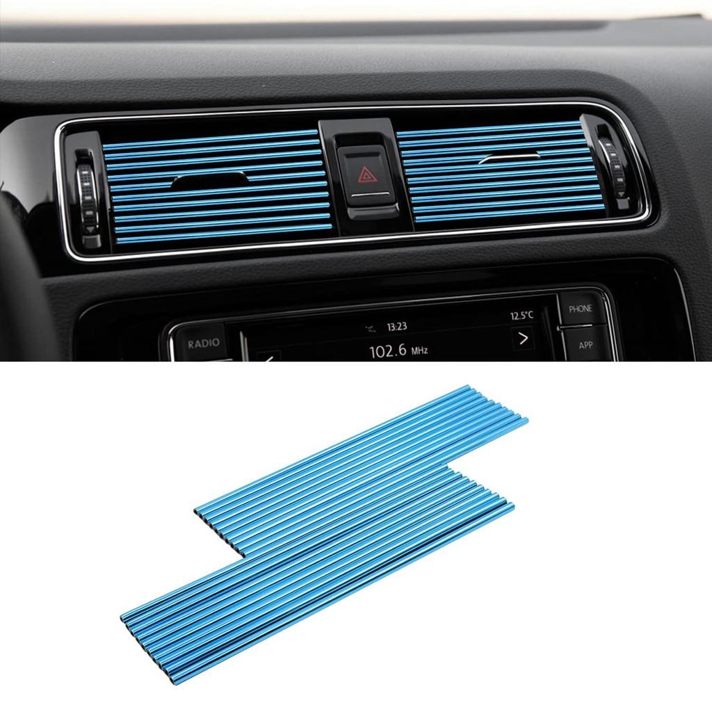 Car air outlet decorative strip, grille clip, U-shaped, electroplated, bright strip, chrome plated air conditioner, color interior modification