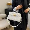 New Women's Bag Trendy Premium Texture Crocodile Pattern Platinum Bag Portable Single Shoulder Oblique Span