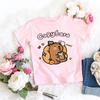 Girls Trendy Capybara Letter Print Design T Shirts Kids Children's T-shirt Boys Girls Summer Spring Casual Tops Tee