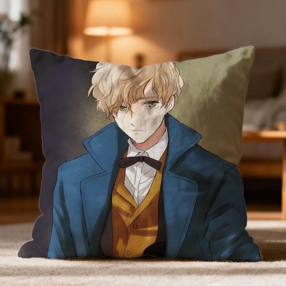 Popular FFantastic Beasts and Where to Find Themer Cushion Cover Soft Washable Pillow Case Multi-Scene for Couch Bed Travel Use