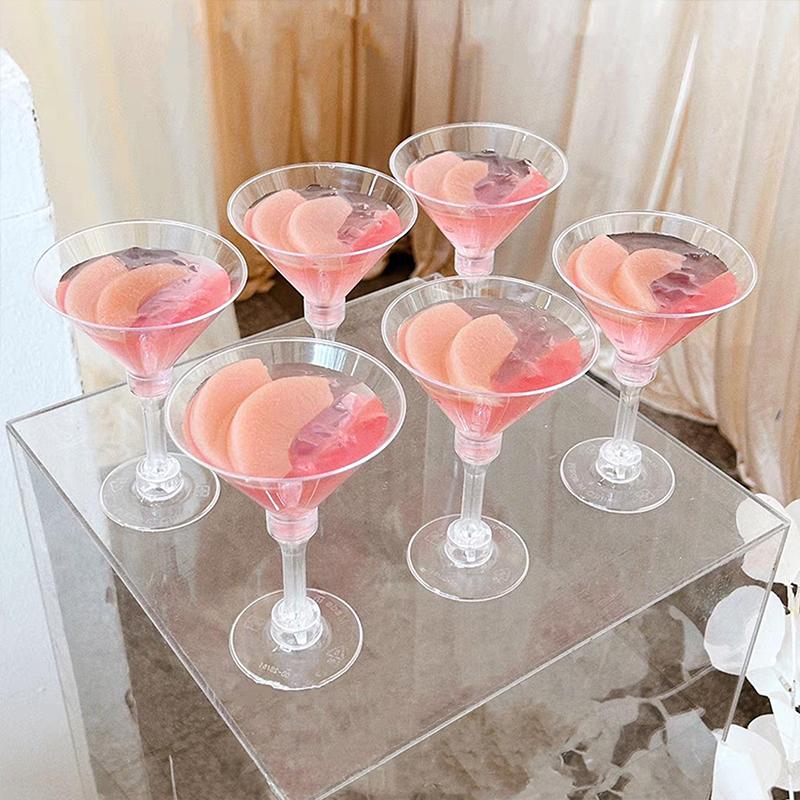 5ks/12ks Tall Mousse Glasses Průhledné sklenice na Martini Letní sklenice Margarita Cocktail Plastové sklenice na víno