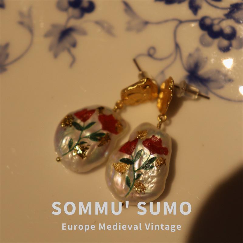 Натуральный барочный жемчуг особой формы, высококачественная нишевая ретро-цепочка на шею, цепочка на ключицы, серьги