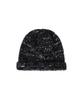 Bajal Va Square Long Label Roll-Up Beanie Black