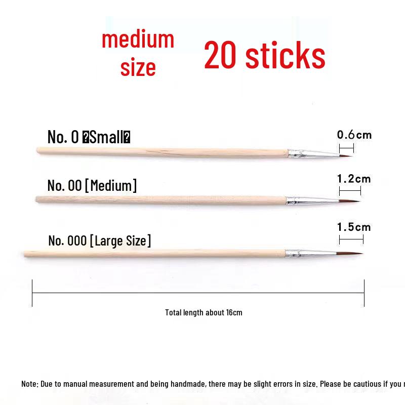 Wood-Handled Fine-Tip Nylon Liner Pen Set for Sketching, Painting, and Outlining