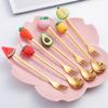 Stainless Steel Spoon Fork Cartoon Fruit Macaron Dessert Spoons Fruit Forks Kids Set Kitchen Accessories