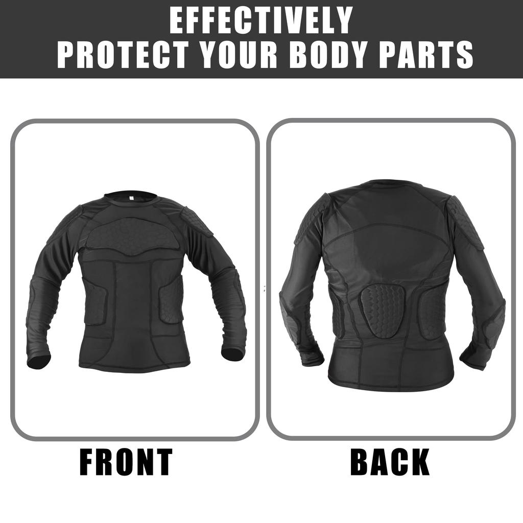 Uxcell Motorcycle Riding Protection Full Body Armor Jacket with Backbone Protector for Skateboarding and Size L Skiing, Black,