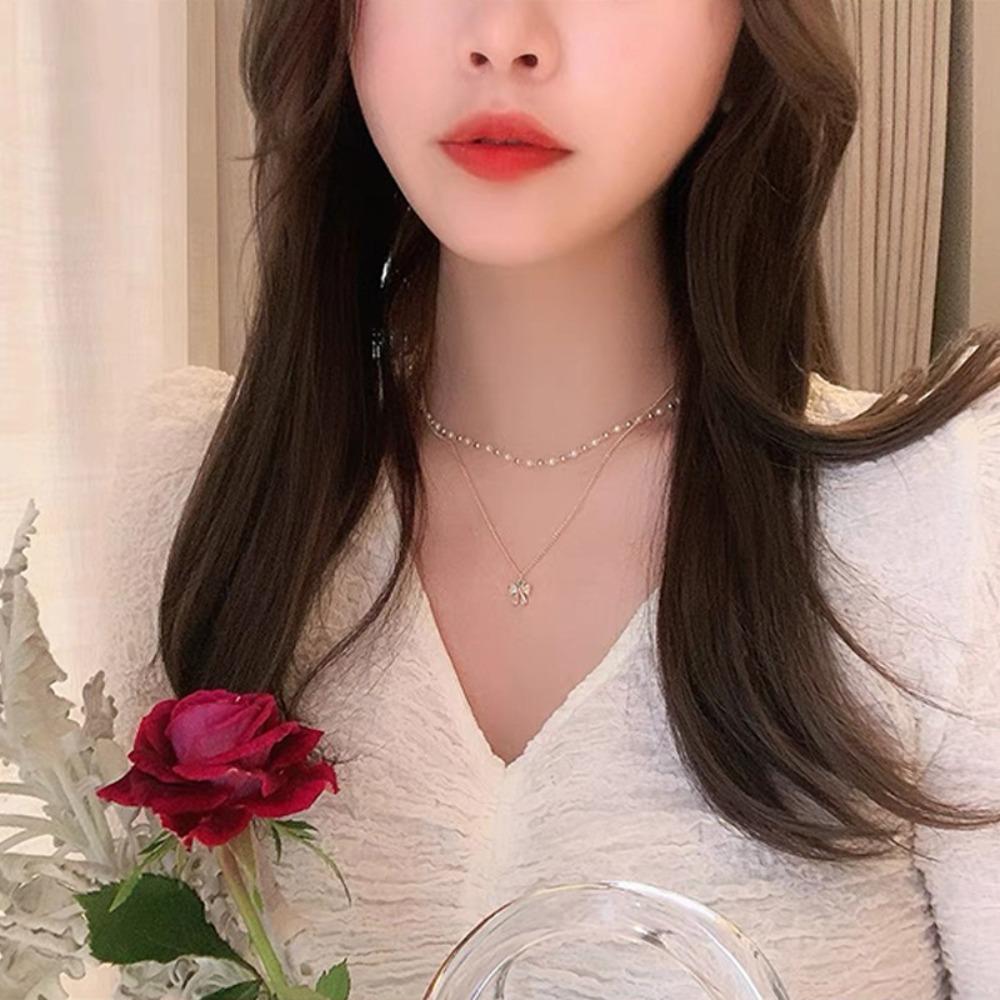 Shijia Pearl Necklace Women's Niche Light Luxury Design High-end Temperament Collarbone Chain Neck Chain Sweater Chain Bead Chain