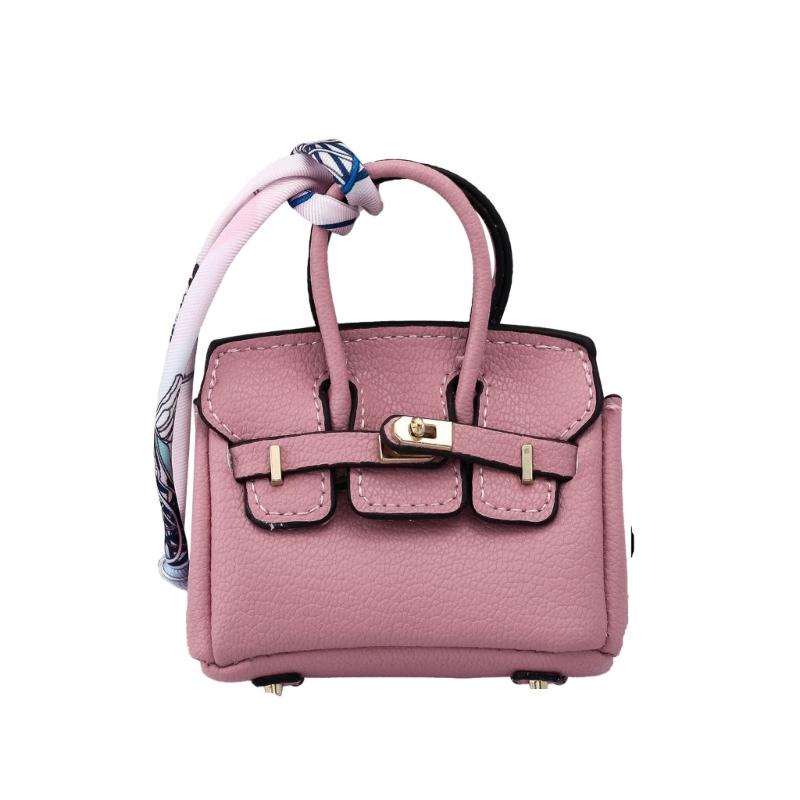 Mini Wireless Earbuds Case Organiser Key Holder Charm Faux Leather Keyring Pouch Various Vibrant Color Choice