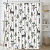 Country Rose Washable Dirt-Resistant Shower Curtain Shower Head Waterproof Polyester Bath Curtain For Home Decor Accessories