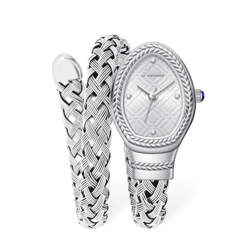 Scottie 9791 Womens Oval Quartz Watch Retro Style Braided Strap Fashion Wristwatch