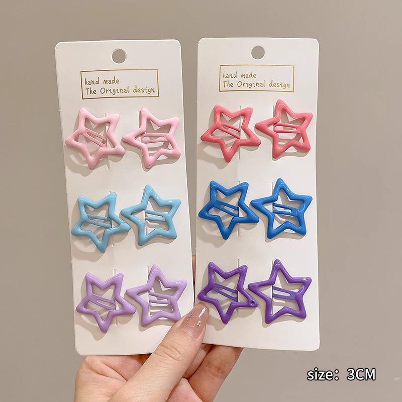 Y2K Dopamine Color Pentagram Small Hair Clip for Women & Kids - Cute Bangs & Side Hair Accessory
