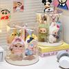 Rotating Labubu Plush Doll Display Box - Transparent Charm Stand for Blind Box Figurines