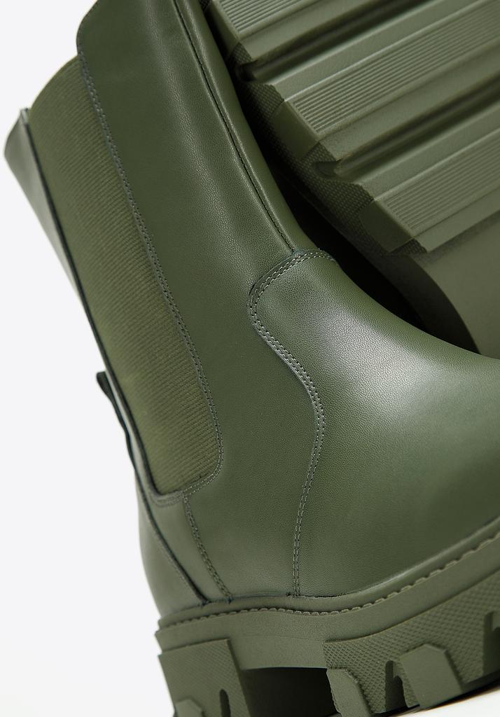 Wittchen Women's Leather Platform Boots Green Natural Leather