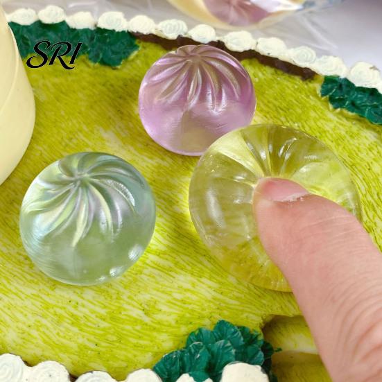 Mini Stress Ball Relief Dumpling Squeeze Toy Clear Steamed Bun Sensory Anxiety Soft Stretchy Fidget Party Favors