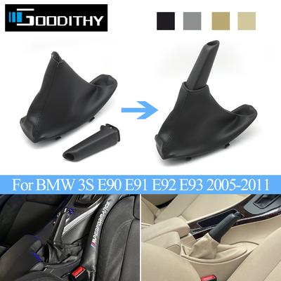RHD Car Handbrake Gear Shift Knob Lever Boot Dust Cover Grad Handle Lever Assembly For BMW 3 Series E90 E91 E92 E93 2005-2011