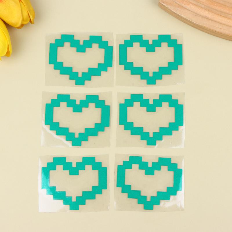 6Pcs Mosaic Heart-Shaped Pixel Heart-Shaped Car Window Decoration Waterproof Headlight And Taillight Decoration Stickers