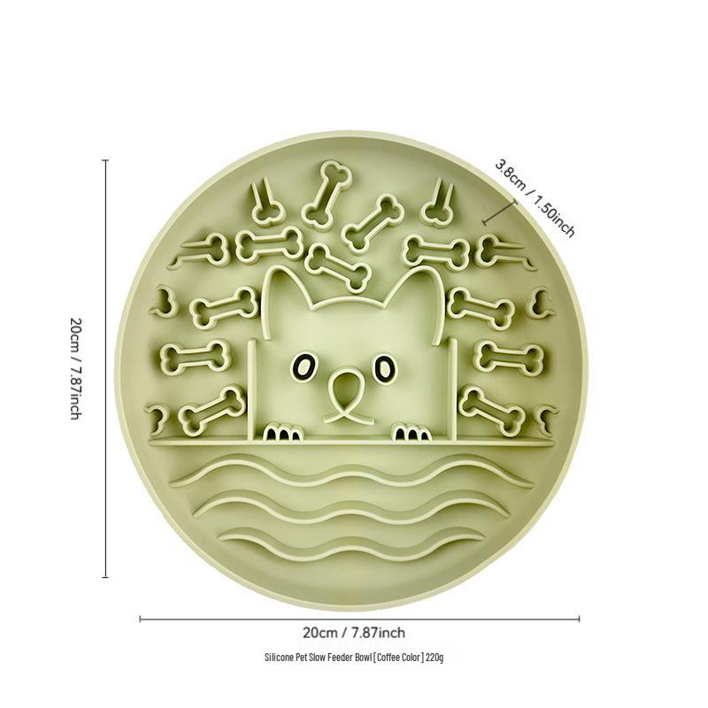 Silicone Pet Slow Feeder Mat with Suction Cup - Non-slip Licking Plate for Dogs and Cats