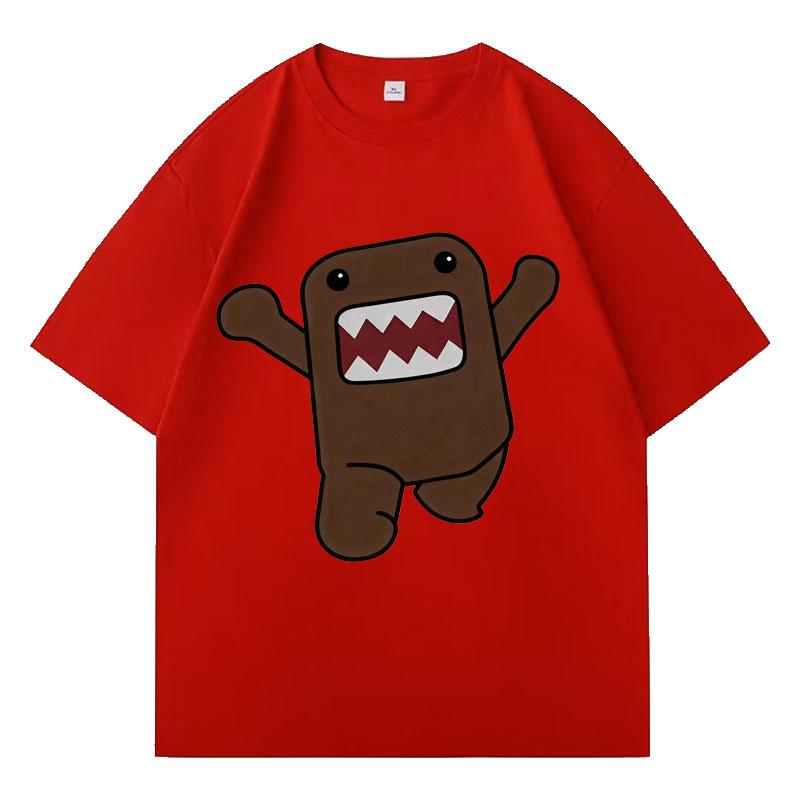 Domo Kun Cotton Cozy Oversized T-Shirt Trendy Casual T Shirt for Mens Women Summer Y2K  Loose Printed T-shrit