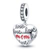 Charm Genuine Copper Plated MotherS Day Heart Pendants Bead Fits Bracelets DoItYourself Beautiful Gifts Women Delicate Jewellery