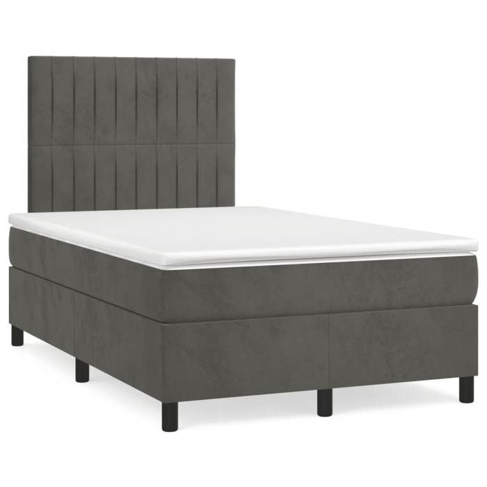 VidaXL Sommier à lattes de Lit avec Matelas et LED, Lit Rembourré, Lit Double, Lit Adulte de Chambre à Coucher Intérieur, 3270324