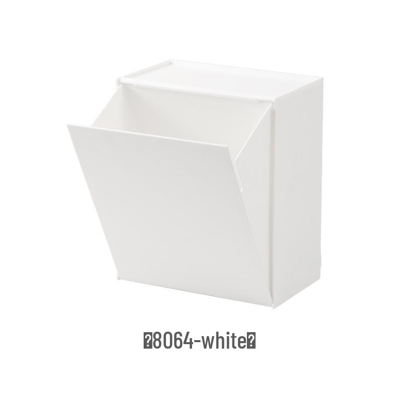 Wall-mounted Square Storage Box with Semi-lift Lid for Sundries, Bathroom Tissue, Mobile Phone, Trash Bag, Dustproof Storage белый