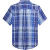 Polo Ralph Lauren Shirt Ss24 Plaid Print Bear Embroidery Single-Breasted Short Sleeve Kids Tops Blue CWPOWOVY6820476-400