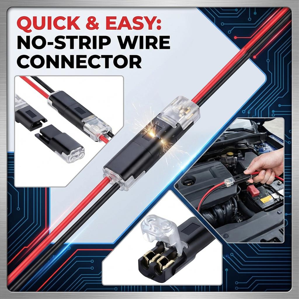 No-Stripping, No-Soldering -Wire Plug Quick Connector