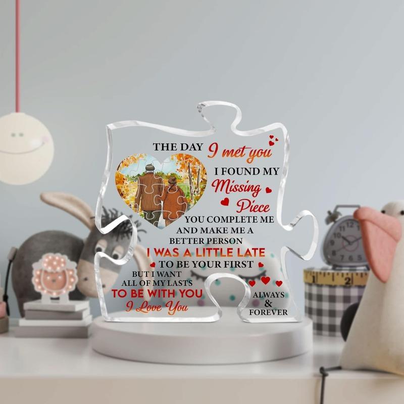 Couple Puzzle Plaque - Romantic Acrylic Gift with Photography Utility