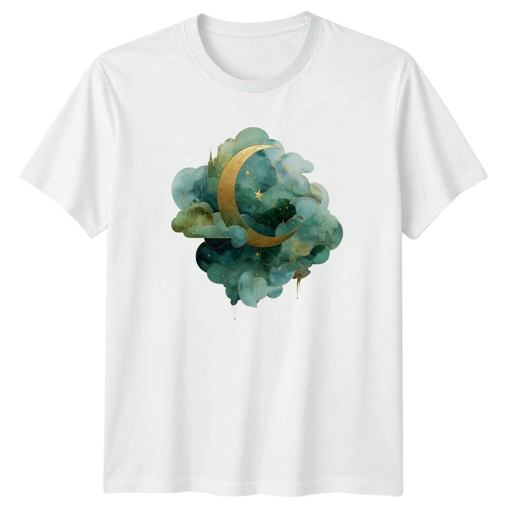 Crescent Moon Watercolor Celestial Starry TShirt Boho Mystical Birthday S