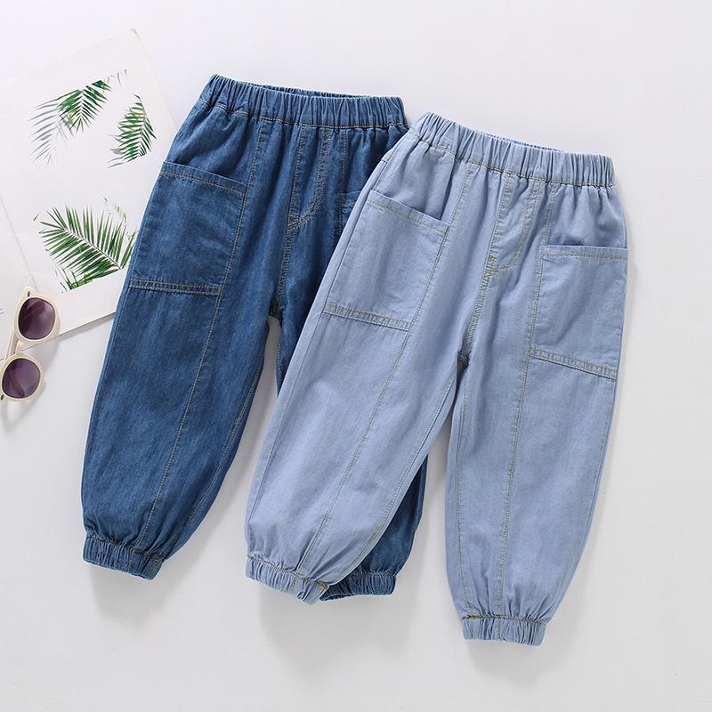 Kids' Summer Lightweight Tencel Cotton Mosquito Repellent Pants - Unisex Casual Long Jeans for Boys & Girls