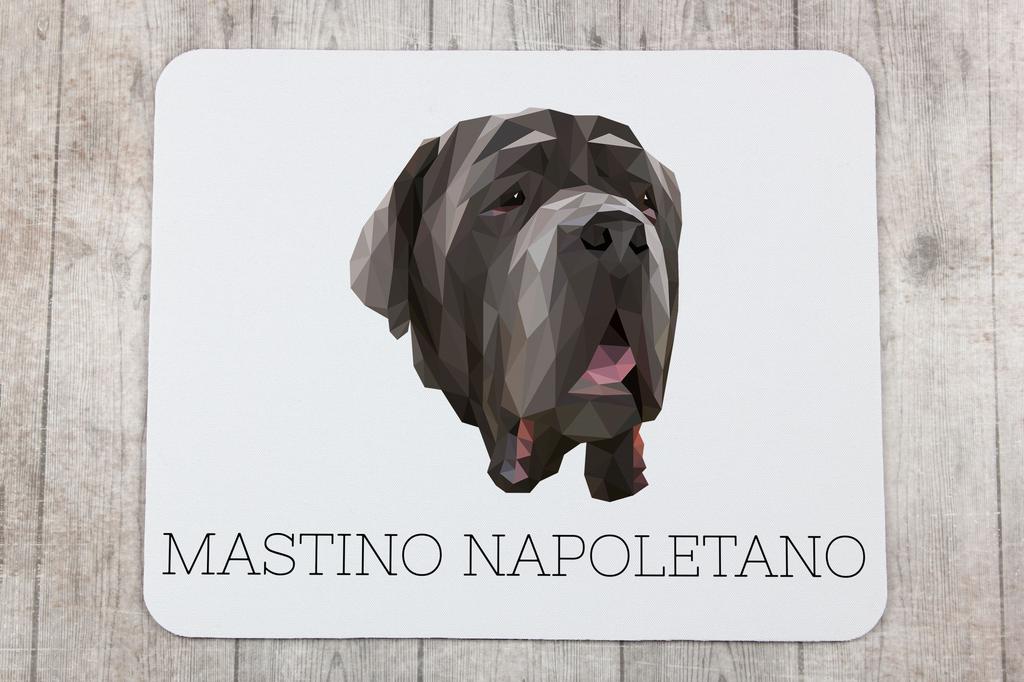 Mastif Neapolitański, Neapolitan Mastiff, Mastino Napoletano -Geometryczna Podkładka Ze Zdjęciem I Napisem Pod Mysz Art-Dog