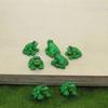 10Pcs Resin Miniature Mini Tiny Green Frog Figurines Dollhouse Decor Scenes