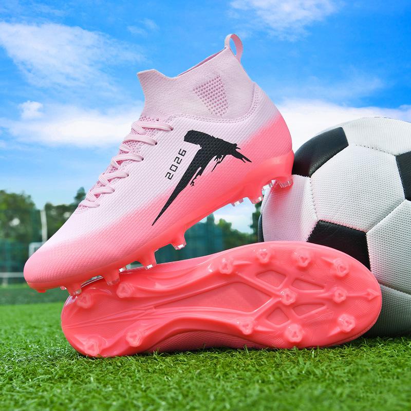 

Foreign trade large size pink youth football shoes men s and women s tf broken nails ag long nails artificial grass training shoes 35