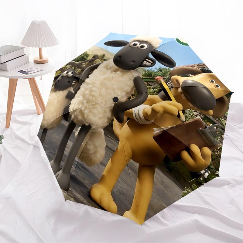 1pc Shaun the Sheep Dog Automatic Folding Umbrella, Portable Collapsible Design, Casual Outdoor Accessory L1127065