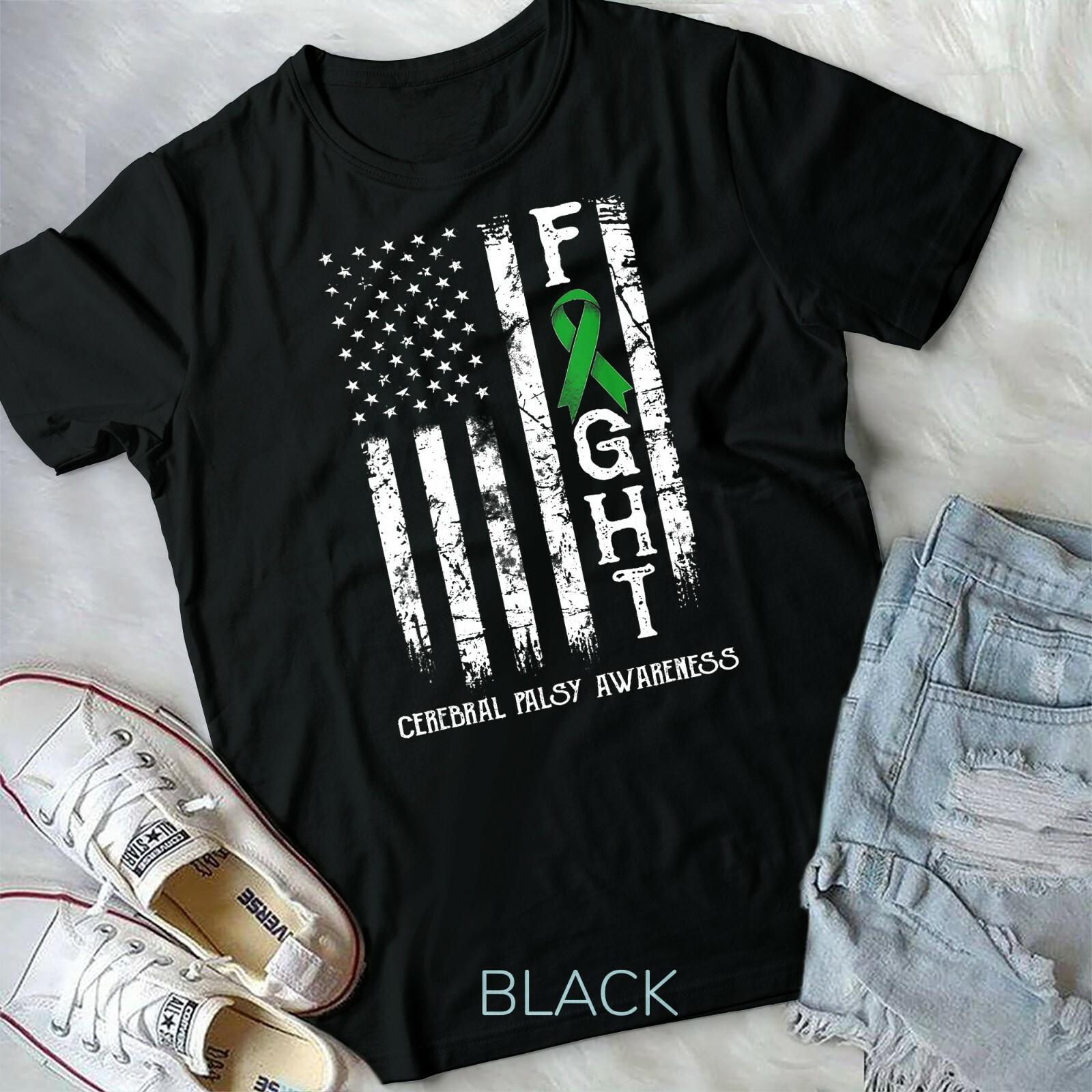 Cerebral Palsy Warrior US Flag T-shirt Unisex T-shirt M