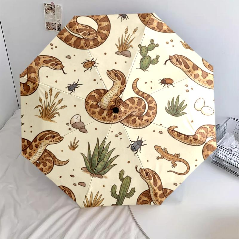 

1 PC Automatic Folding Umbrella - Cute Animals Pattern, Portable & Foldable Design with 8 Ribs, Christmas Birthday Gifts