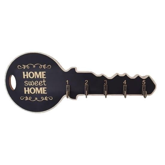 

Key Hook Wall Mount Durable Wood Storage Rack with Rust-Proof Metal Multi-Hooks Hanger for Keys Cards