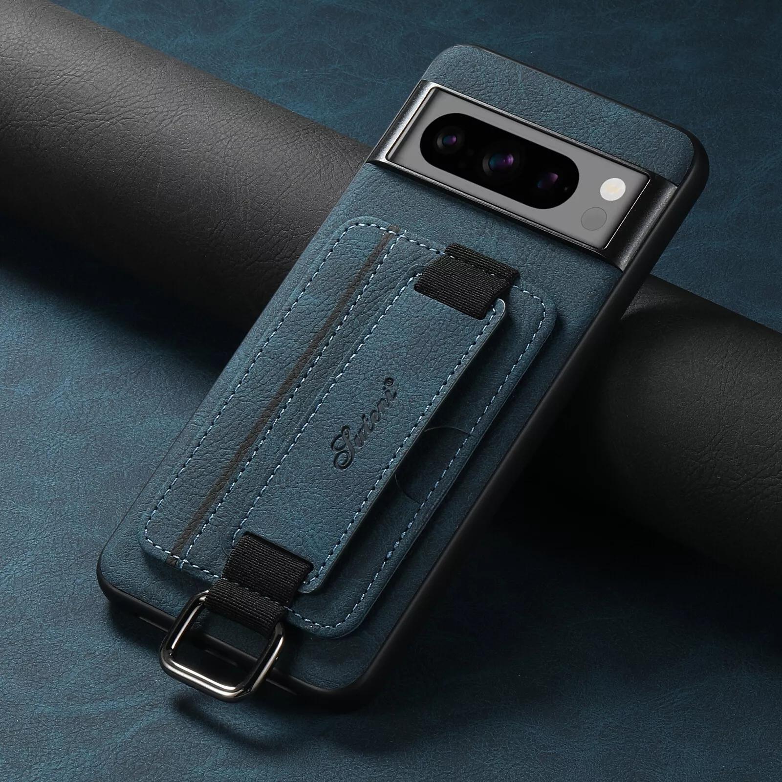 

Гаманець-чохол для Google Pixel 9 Pro 8 7 6 Pro Еластичний ремінець на зап ястя Підставка для перегляду Слоти для карток Задня кришка для Pixel 8A 7A 6A Pixel 9 Pro