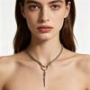 Fashionable Love Rivet Pendant Necklace Lightweight Titanium Steel Chain Unisex Accessory Heart Shaped Spikes Neckchain
