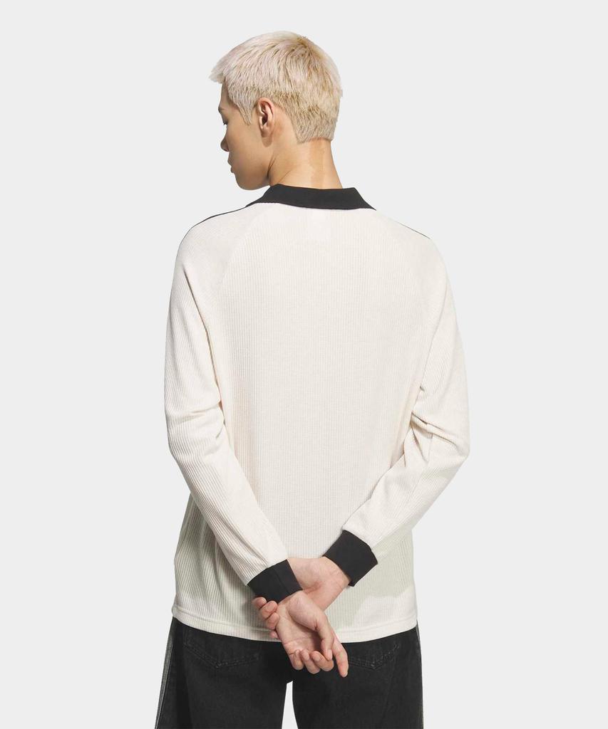 adidas Waffle Long Sleeve Polo Tee - Wonder White / Kq6867