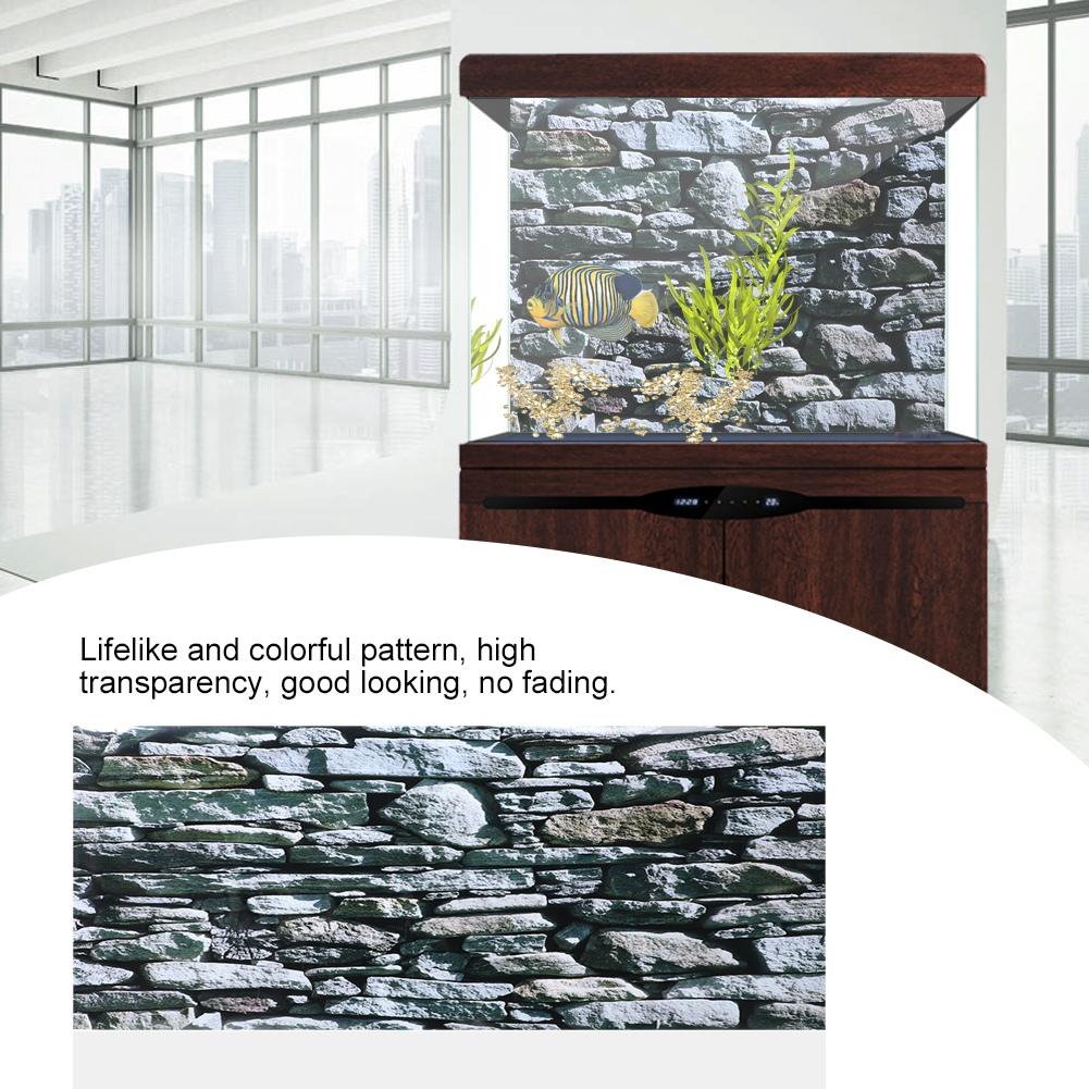 Background Poster Decorative Stonewalling Paintings PVC Sticker Landscape Image for Aquarium Fish